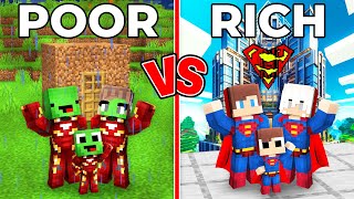 Poor Mikey Iron Man Family vs Rich JJ Super Man Family Survival Battle in Minecraft ! - Maizen