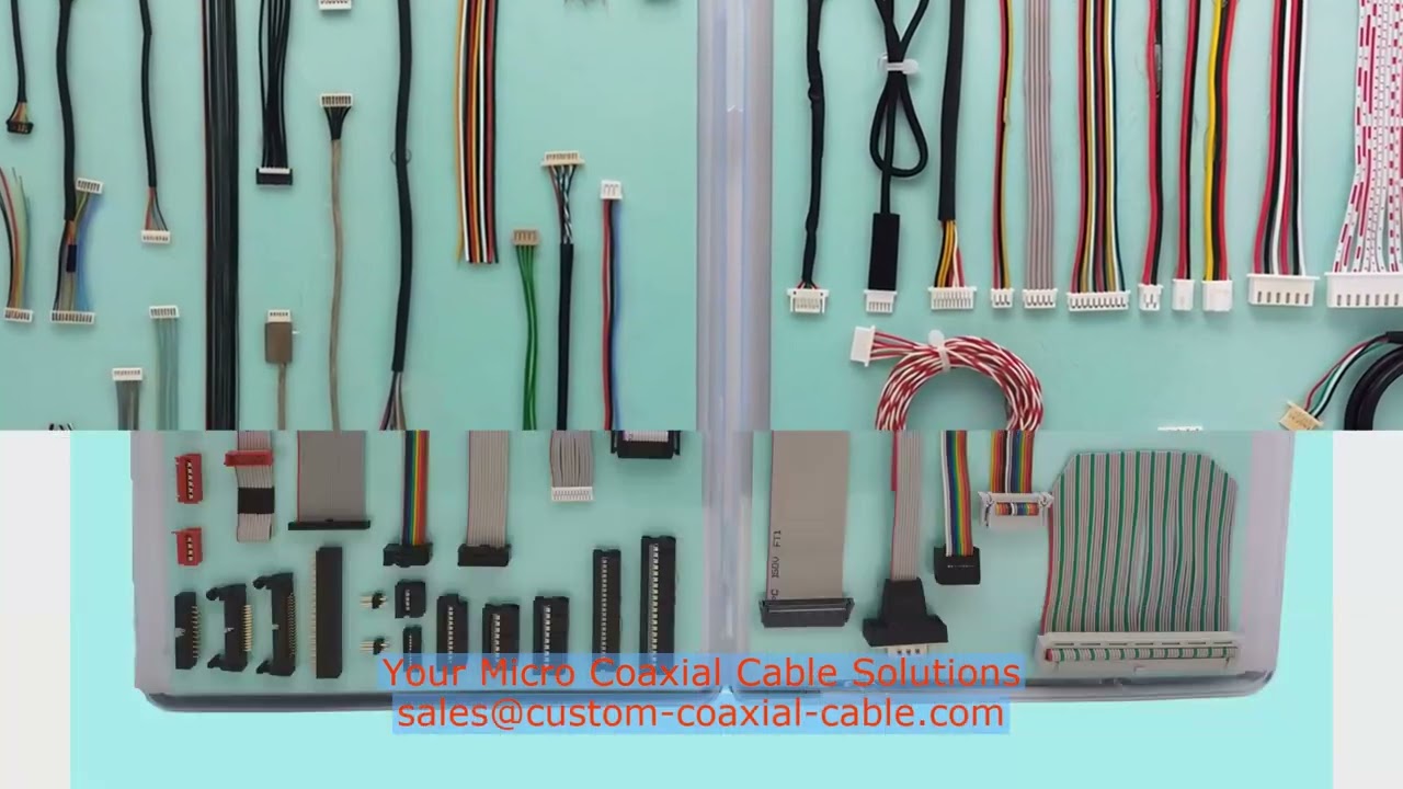 grommet sealed micro coaxial cable assembly 20453-250T-02S fine coaxial cable EU factory In-wall Sub