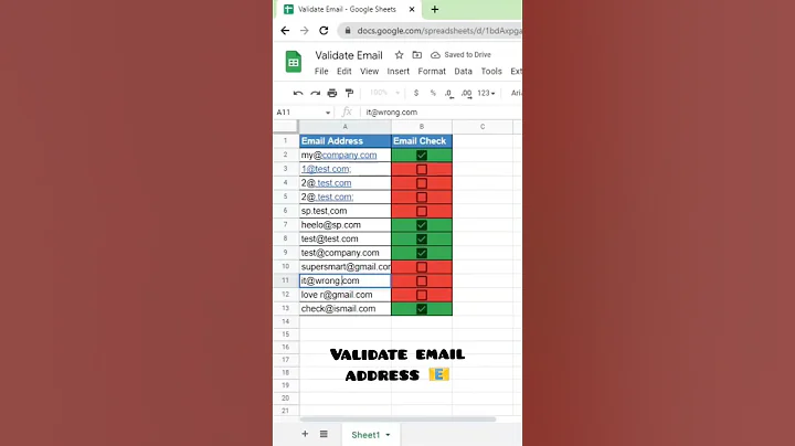 How to validate email address in excel ✅ #shorts #viral #youtubeshorts