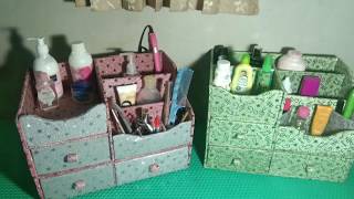 RAK MAKE UP DARI KARDUS || Bikin Rak Make Up dari kardus bekas yang simpel || Rak Make Up Dinding