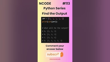 NCODE #113 | Find the Output | Comment your Answer Below | #coding #pythondaily #python #mcqsquiz