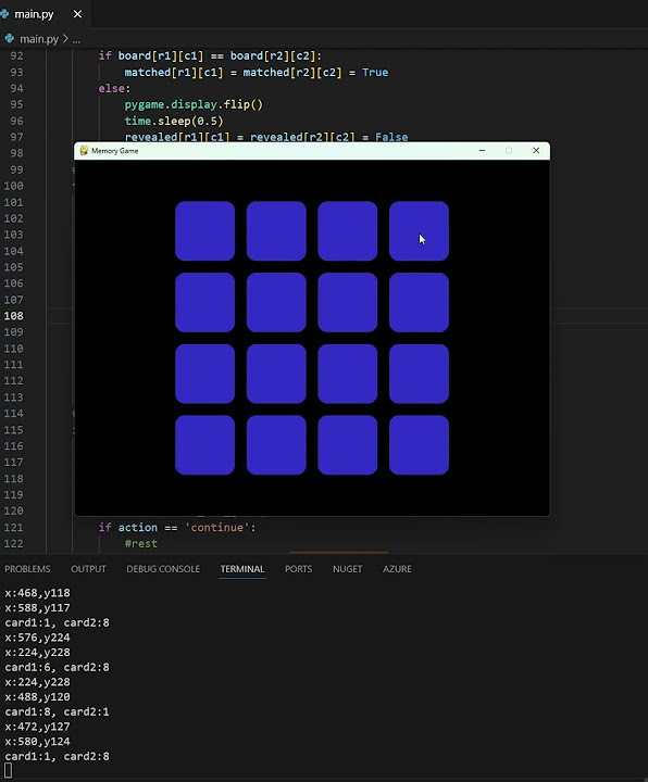 Build a Fun Memory Game in Python with Pygame | Interactive Card ...