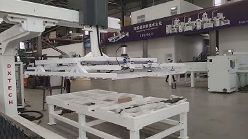 two grippers clegged gantry robot work with laser cutting machine