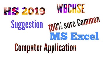 HS 2019 computer application suggestion MS Excel