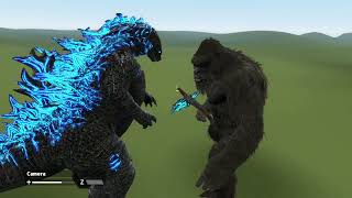 Godzilla, King Kong, and Mechagodzilla 2021 face off in garry's mod!