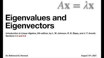 MATH 2010 Matrix Algebra Lecture 9 (Eigenvalues and Eigenvectors)