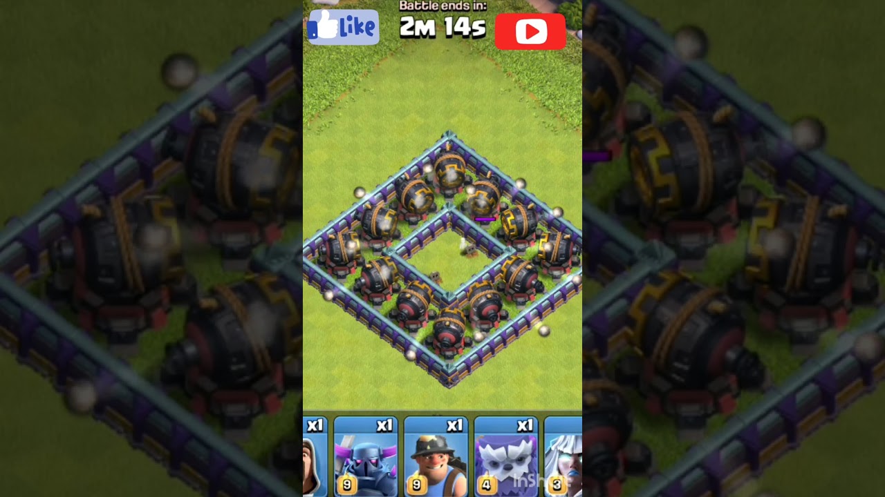 Max Giant cannon Vs Max Elixer Troops Part 1 
