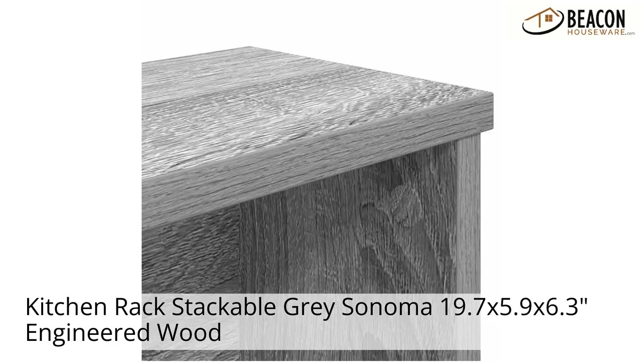 Kitchen Rack Stackable Grey Sonoma 19.7X5.9X6.3" Engineered Wood
