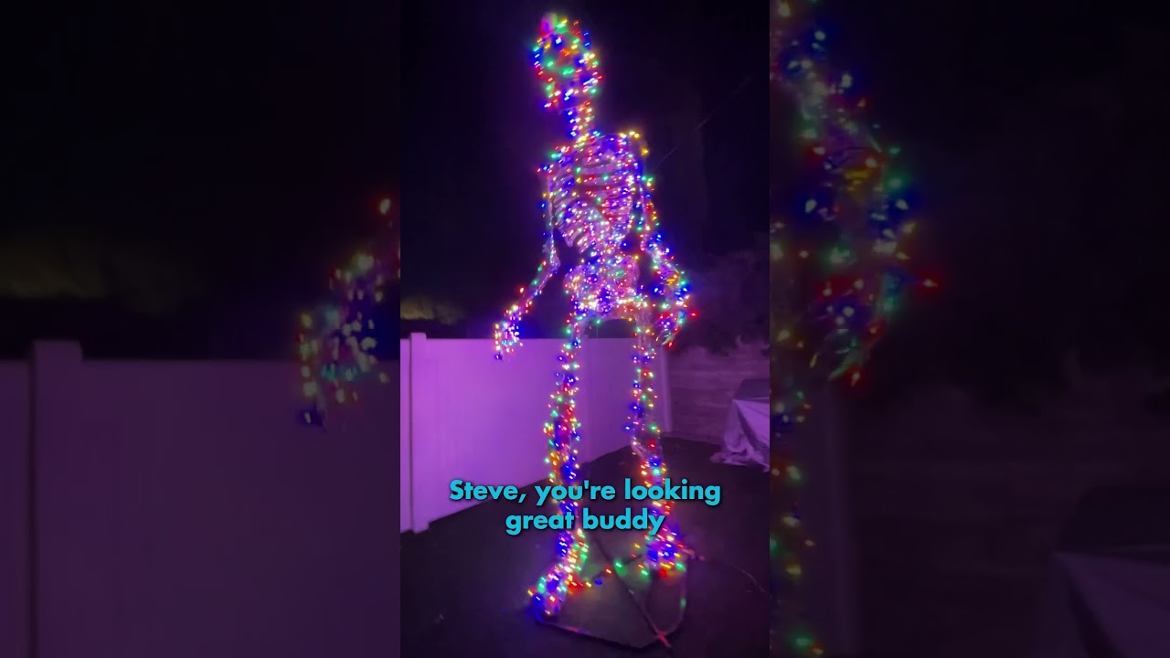 Disco Skeleton is STILL IN MY YARD