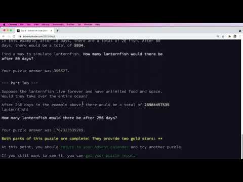 Advent of Code 2021 Day 06 in SQL (PostgreSQL)