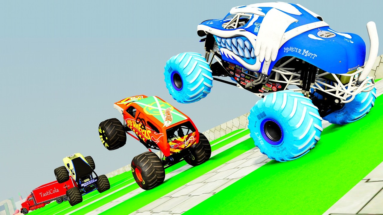 Epic High-Speed Monster Trucks Crazy Jumps & Crashes in BeamNG.drive #016
