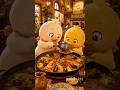 Cute ducks sharing paella together #shorts #cute #duck