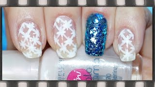 Модный кружевной маникюр зима 2016 | Новогодний дизайн ногтей | Lace Nail Art Design(Красивый маникюр на зиму. Для маникюра использовались: - бежевый полупрозрачный лак Maybelline mini Colorama №70 - голуб..., 2014-11-06T16:29:16.000Z)