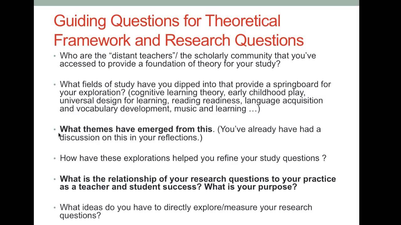 theoretical study research questions