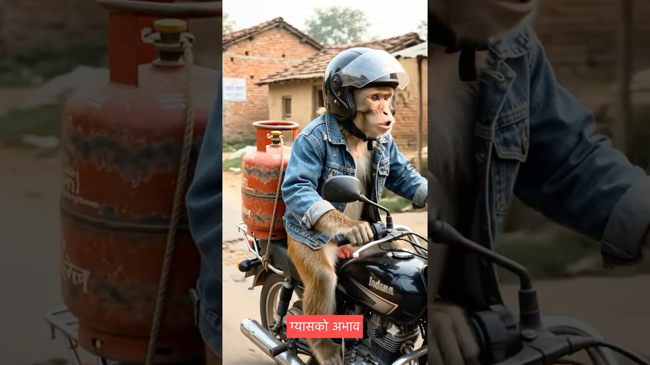 बाँदरको ग्यास खोज्ने स्टाइलले हसाएर मार्यो ग्यास नपाएर पुलिसलाई फोन गर्यो ! #foryou #comedy #funny