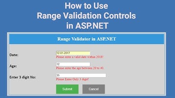 (#8) How to use Range Validator in ASP NET | ASP NET Tutorial