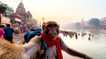 Monkey vlog | My first vlog| Haridwar #monkey #myfirstvlog #monkeyvlog #shorts #funny #comedy #ai