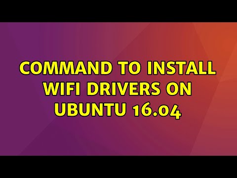 Ubuntu Command to install Wifi Drivers on Ubuntu 16.04