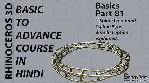 Rhino Basics in Hindi - 81 T-spline-2 Pipe command in T-Spline (tspipe) with project