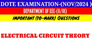 Electrical Circuit Theory Important 14 Mark Questions