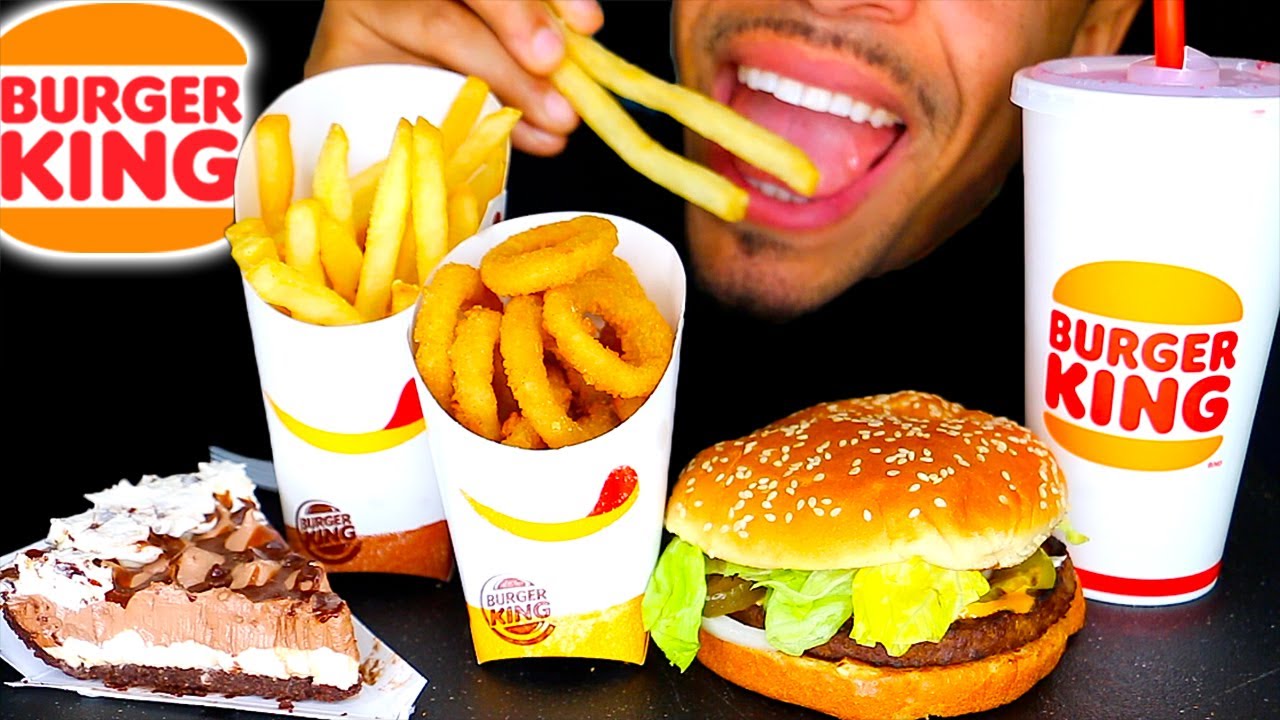 ASMR | BURGER KING IMPOSSIBLE WHOPPER CHEESEBURGER | FRIES ONION RINGS HERSHEY PIE | MUKBANG