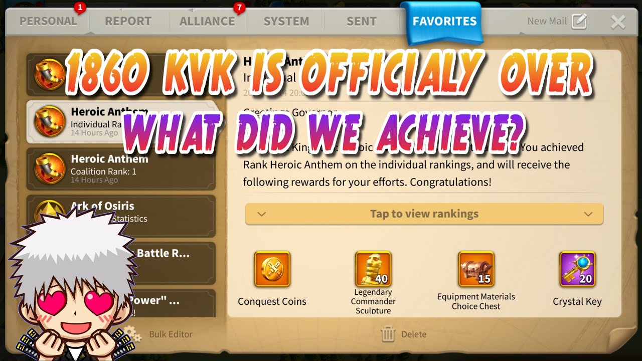 1860 KvK Is Officially Over!! 3 Rank #1 In One KvK!!