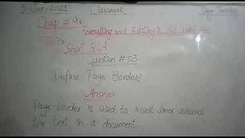 Class 5 (Computer), Chapter #9 Short Q/A #3.