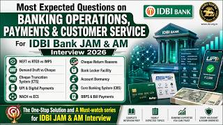 Part-8 IDBI JAM & AM Interview 2026 🔥 Banking Operations, Payments & Customer Service Questions