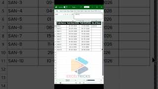 Count Days Between Two Dates in Excel ⚡ 20 Seconds Trick! #excel #exceltricks #exceltips #shorts