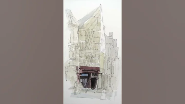 Bourges, France in watercolor #shorts