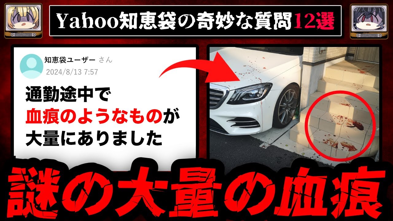 【大量の血痕の謎】ゾッとするyahoo知恵袋の怖い質問12選【ゆっくり解説】