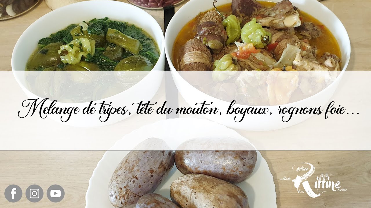 Mélange de tripes, tête du mouton, boyaux, rognons et foie...