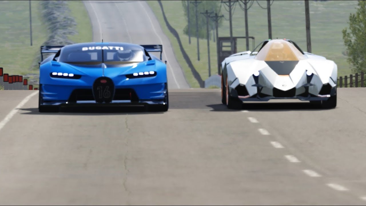 Bugatti Vision Gt Vs Lamborghini Egoista At Highlands Youtube