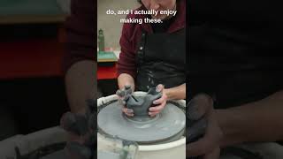 Going through the process of making a clip pot (caption in comments) #pottery #clay #wheelthrowing