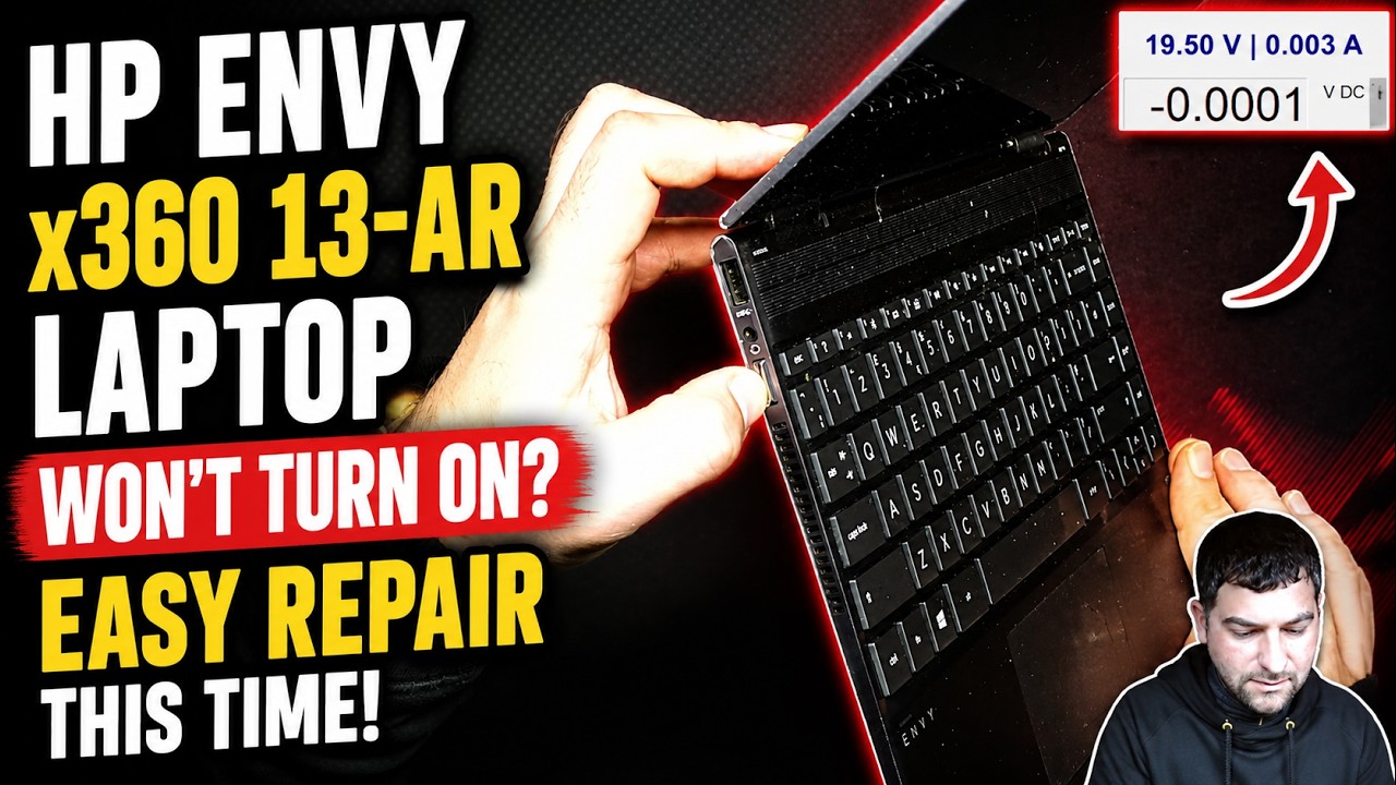 ジャンク HP envy 13-ar Ryzen 5 通電可能、起動不可 HP envy x360 13-ar laptop won't turn on, easy repair this time