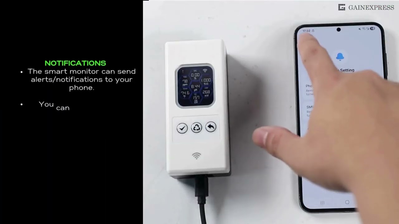 WQM-504 Smart Aquarium Water Quality Monitor | 7-in-1 Real-Time Water Tester with WiFi Alerts