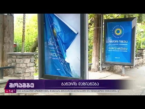 #არჩევნები2020 საარჩევნო ბანერის დაზიანება მარნეულში