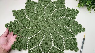 Unique&easy crochet doily tutorial 🤩Step by step easy for beginners