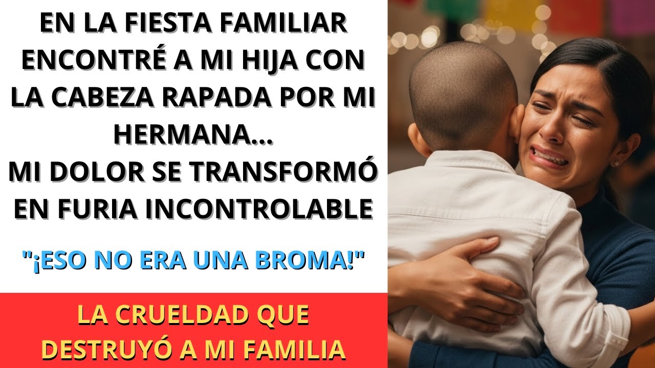 En la fiesta familiar encontré a mi hija con la cabeza rapada — mi hermana se rió diciendo que ...