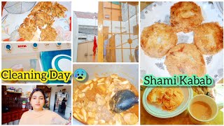 Cleaning Day in Summer 🥵||Shami Kabab 🥰||harmain family vlogs