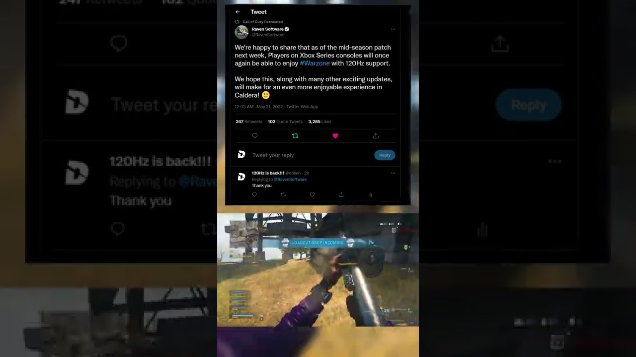 Warzone 120Hz on Xbox Series X|S is coming back!!! 120FPS✅