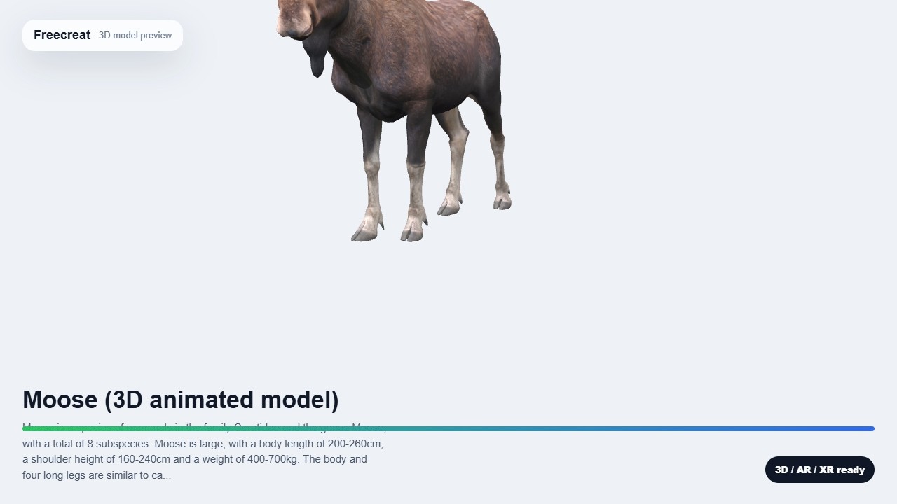 Moose (3D animated model) video preview