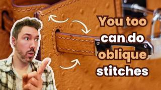Making oblique stitches with & without a stitching pony  - Babylon Leather Slanted Holes kit