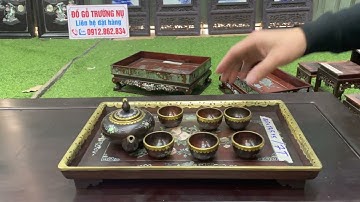 bàn ăn rẻ quạt cẩn ốc, tranh tứ quý, khay trà khảm ốc