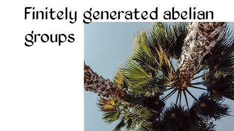 Finitely generated abelian groups