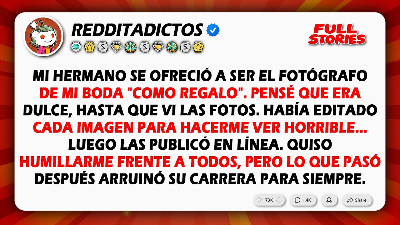 Mi hermano se ofreció a ser el fotógrafo de mi boda “como un regalo”. Yo pensé que...