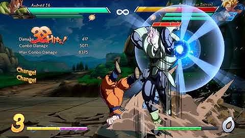 Dragon Ball Fighterz Android 17 corner combo with Bardock and Android 16