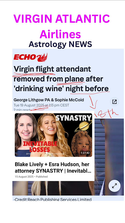 Virgin Atlantic Airlines.. The Stars said you'd be on the News... & here you are 🍷 | Astrology News