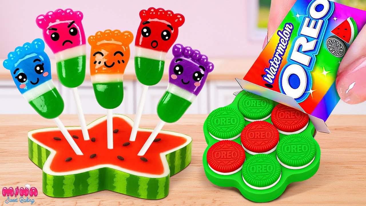 🍉Rainbow Watermelon Jelly vs Oreo Cake Recipe🍉Ultimate Mini Dessert Showdown | Mina Sweet Baking