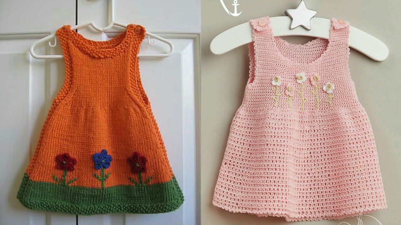 Very Beautiful And Gracefull Hand knitting Baby Frocks Designs - YouTube